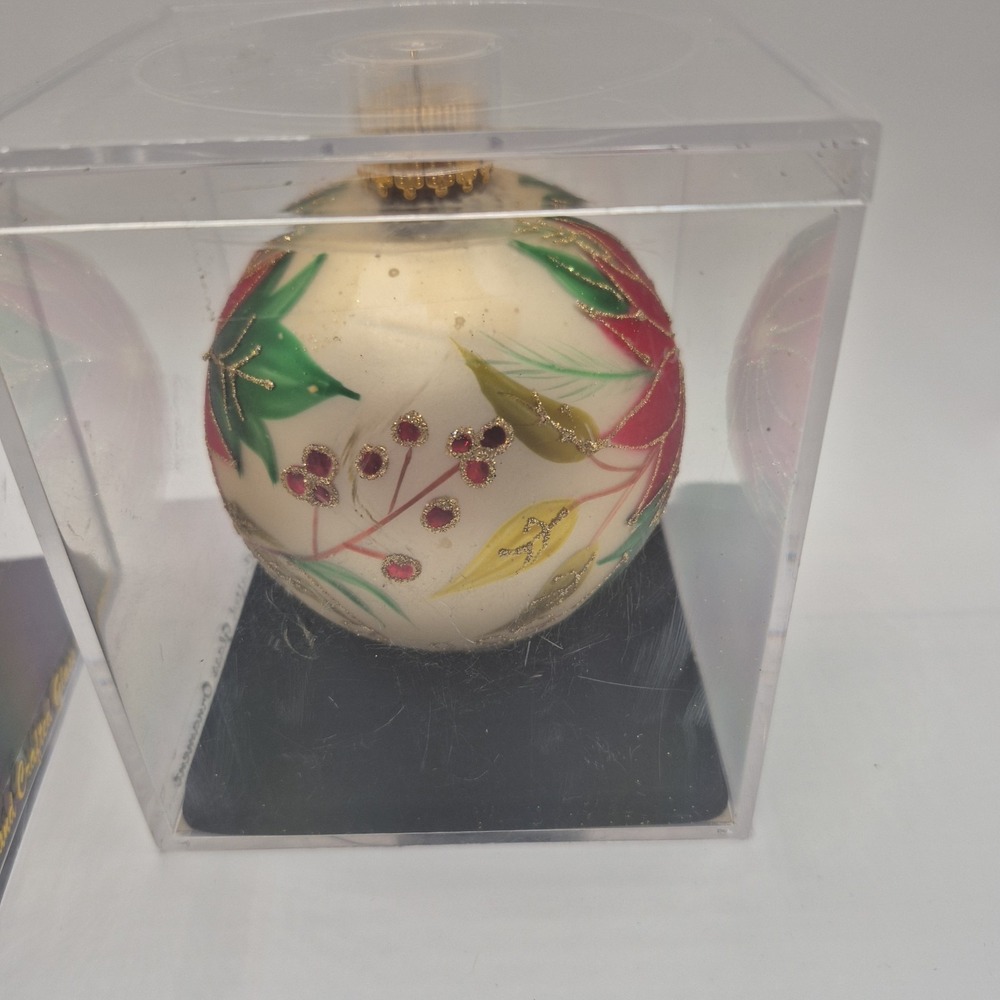 2 UNIQUE TREASURES COLLECTION LIMITED SERIES HAND CRAFTED ROUND GLASS ORNAMENT - Picture 8 of 12